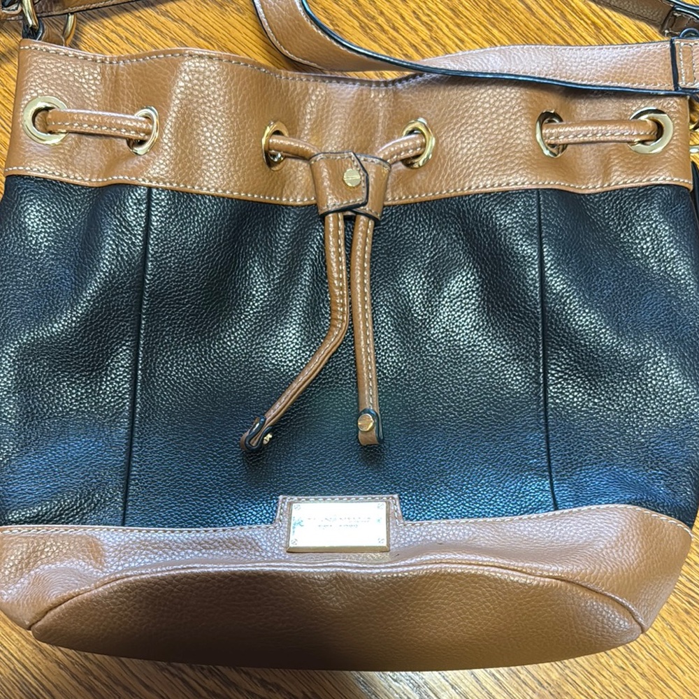 Tignanello Black and Tan Women's Bag